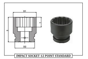 Impact Socket 12 Point Standard