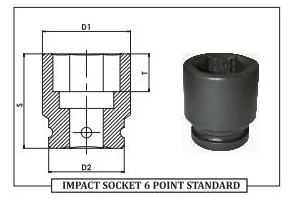Impact Socket 6 Point Standard