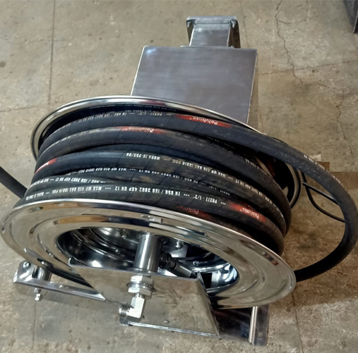 SS304 HEAVY DUTY TRANSFER MOTORISED HOSE REEL